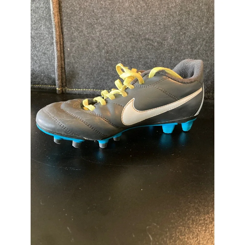 Nike Youth Soccer Cleats Gray Blue Volt Size 6Y EUR 36.5‎ 524939-017